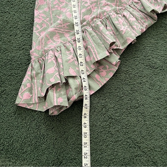 REVOLVE Cleobella Paola Ankle Asymmetrical Ruffle Dress Border Print Size Medium - Picture 14 of 16